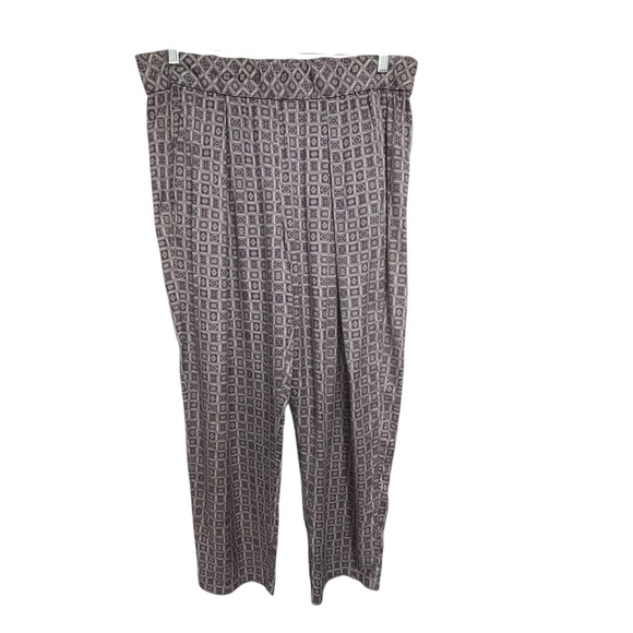 Raquel Allegra Easy Pants Trousers Sz 2 Blue Foulard High Rise Elastic Waistband - Picture 2 of 13